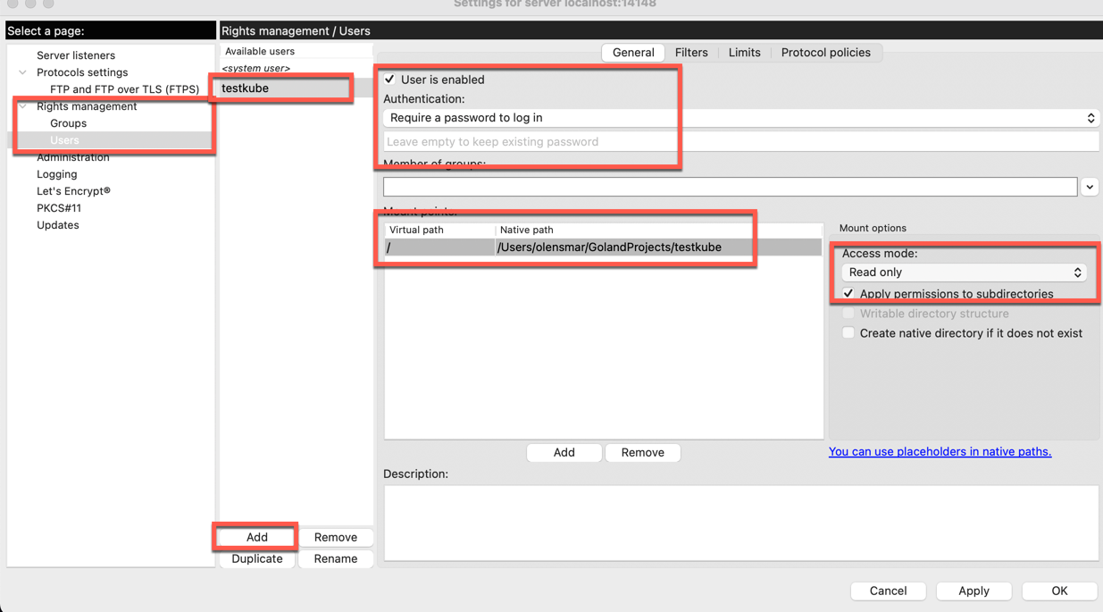 Local Development Filezilla Configuration
