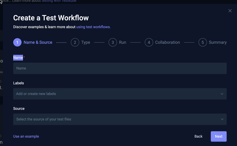 Workflow Wizard - Name & Source
